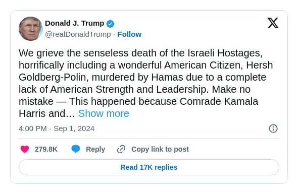 Post image from Donald Trump