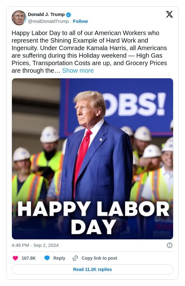 Post image from Donald Trump