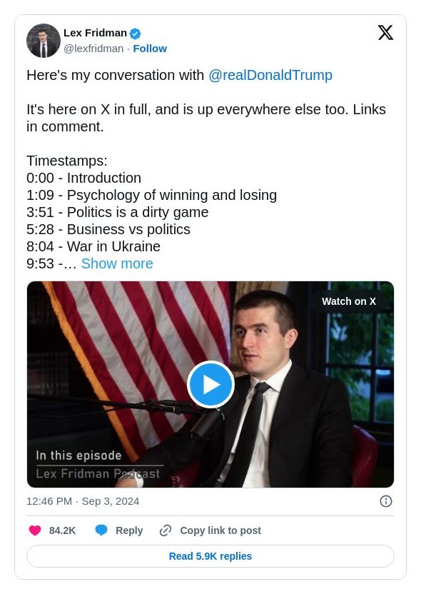 Post preview from Donald Trump