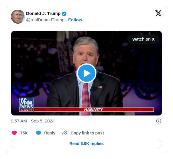 Post image from Donald Trump