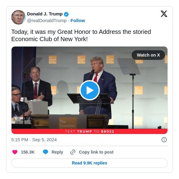 Post image from Donald Trump