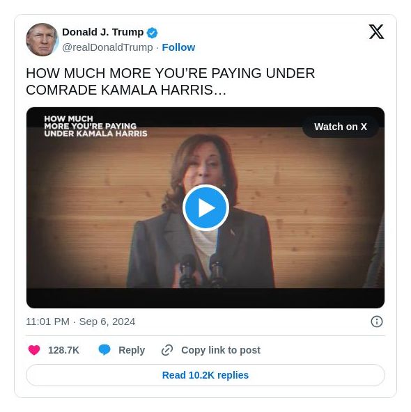 Post image from Donald Trump