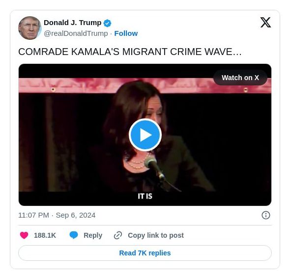 Post image from Donald Trump