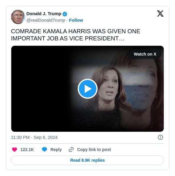 Post image from Donald Trump