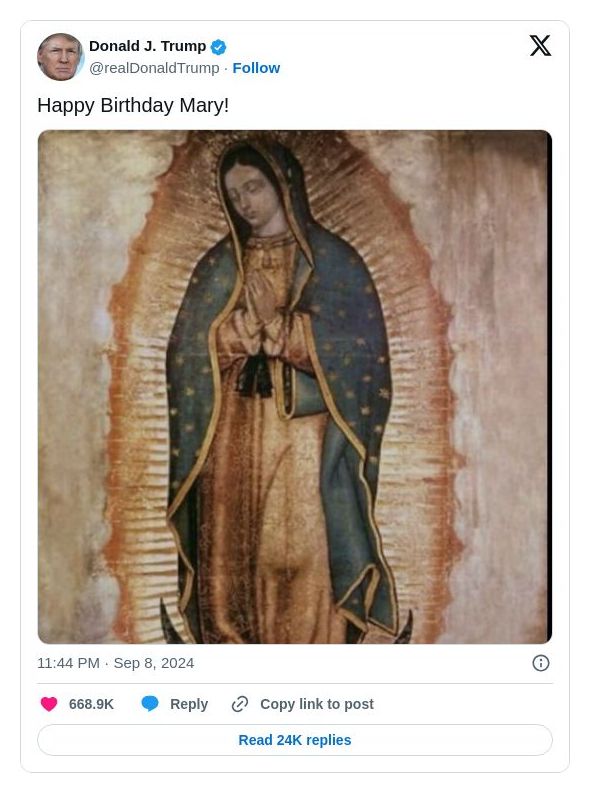 Post image from Donald Trump