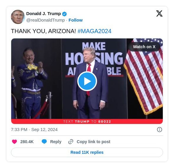 Post image from Donald Trump