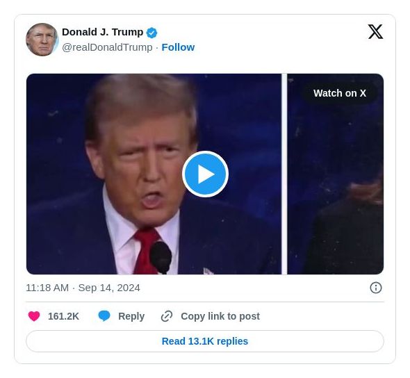 Post image from Donald Trump