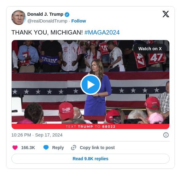 Post image from Donald Trump