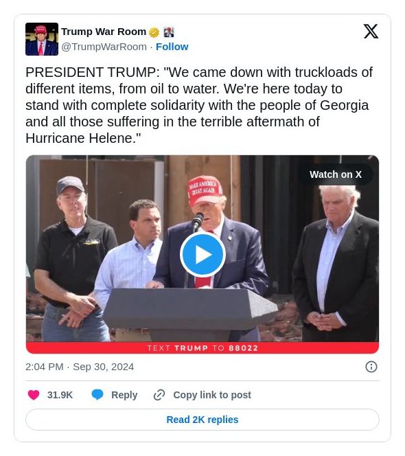 Post image from Donald Trump