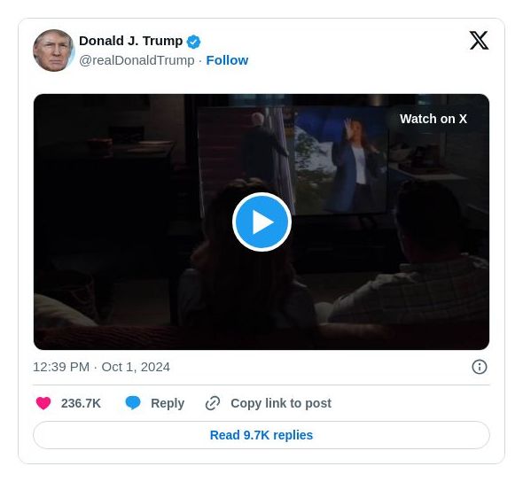 Post image from Donald Trump