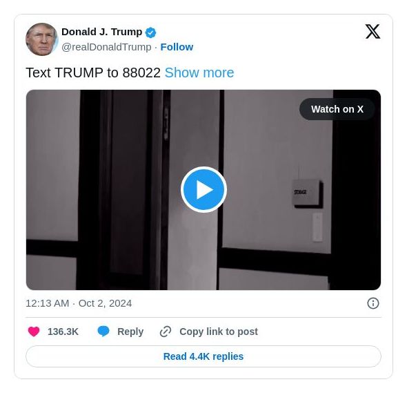 Post image from Donald Trump