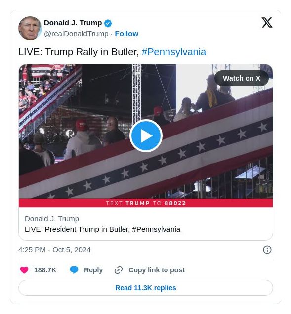 Post image from Donald Trump