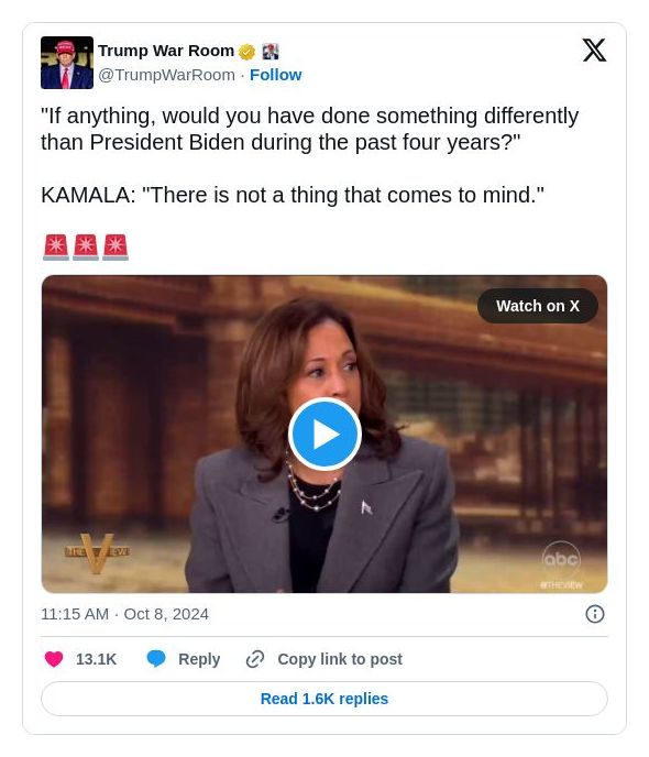 Post preview from Donald Trump