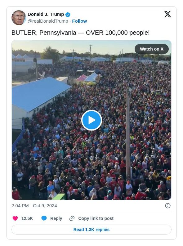 Post image from Donald Trump