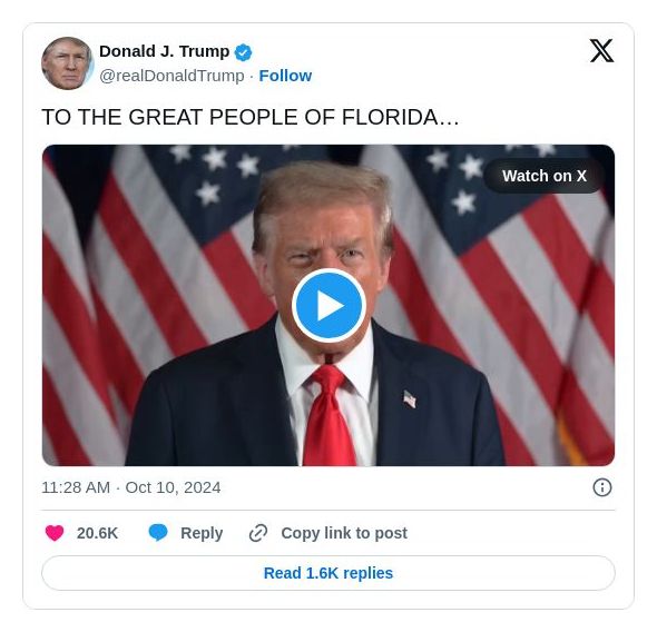 Post image from Donald Trump