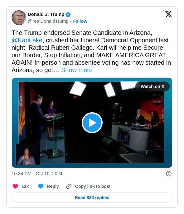 Post preview from Donald Trump