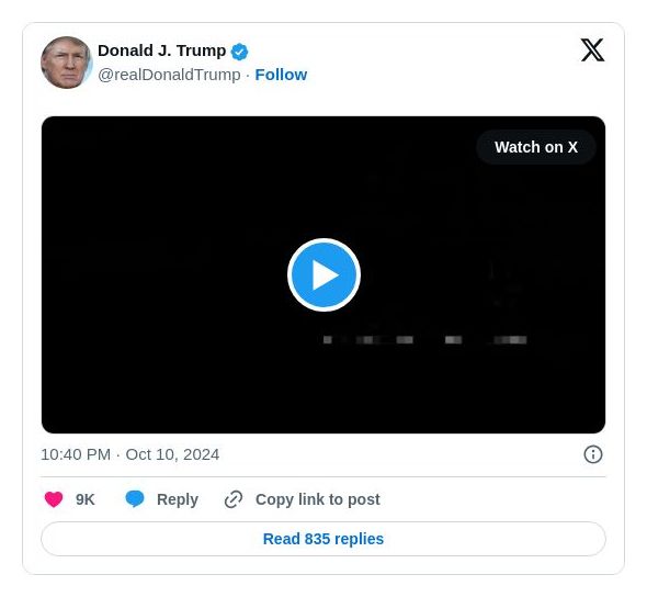 Post image from Donald Trump