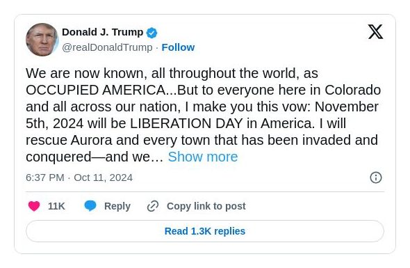 Post image from Donald Trump