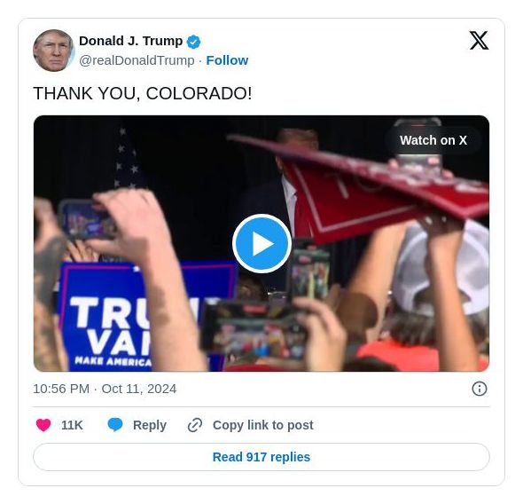 Post image from Donald Trump