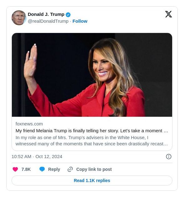 Post image from Donald Trump