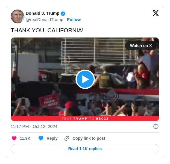 Post image from Donald Trump