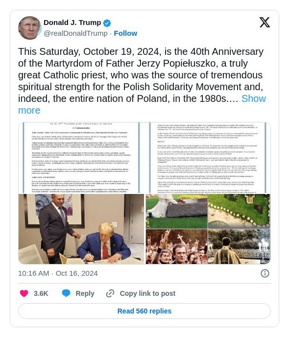 Post image from Donald Trump