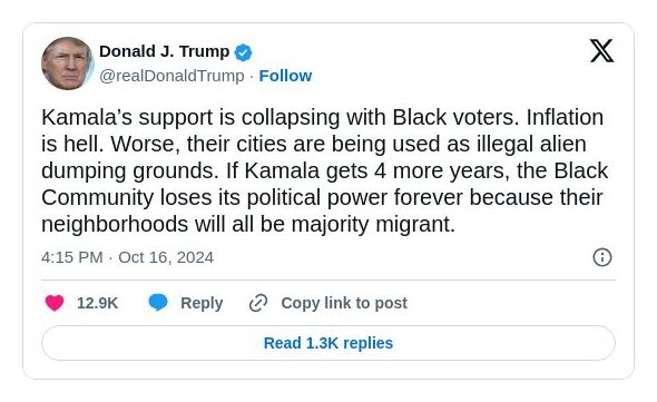 Post preview from Donald Trump