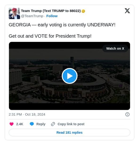 Post image from Donald Trump