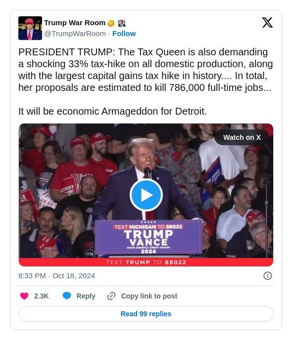 Post image from Donald Trump