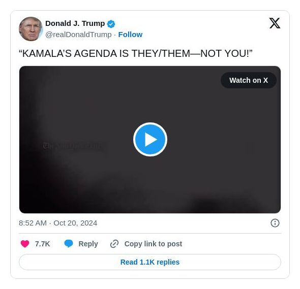 Post image from Donald Trump