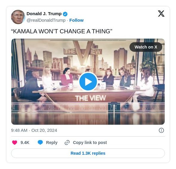 Post image from Donald Trump