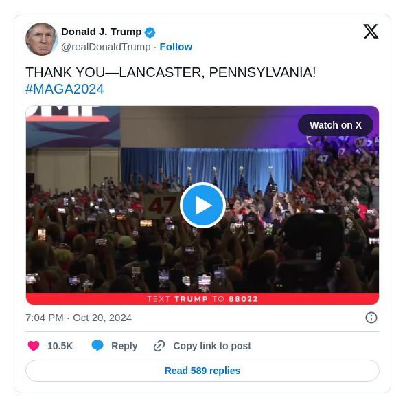 Post image from Donald Trump