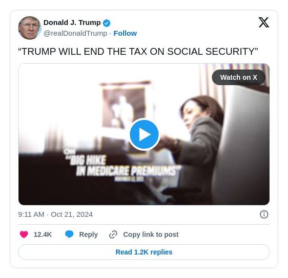 Post image from Donald Trump