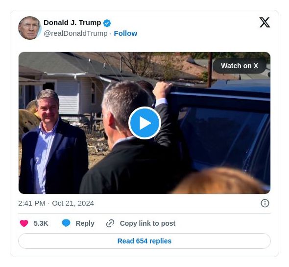 Post image from Donald Trump