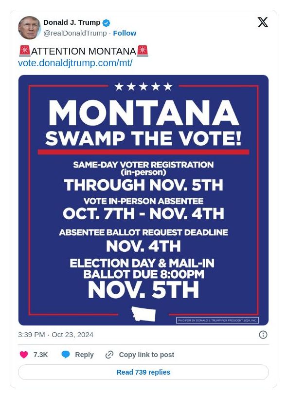 Post image from Donald Trump