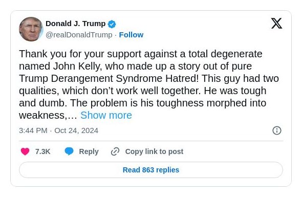 Post image from Donald Trump