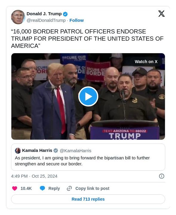 Post image from Donald Trump