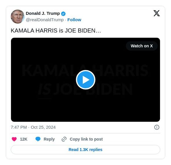 Post preview from Donald Trump