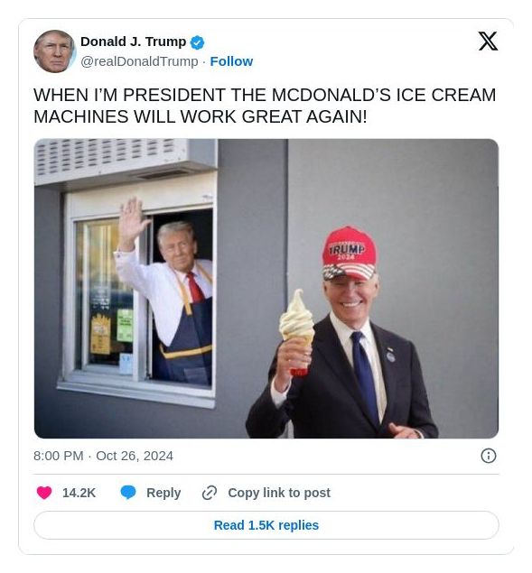 Post image from Donald Trump