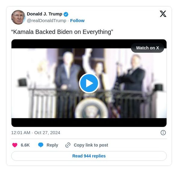 Post preview from Donald Trump