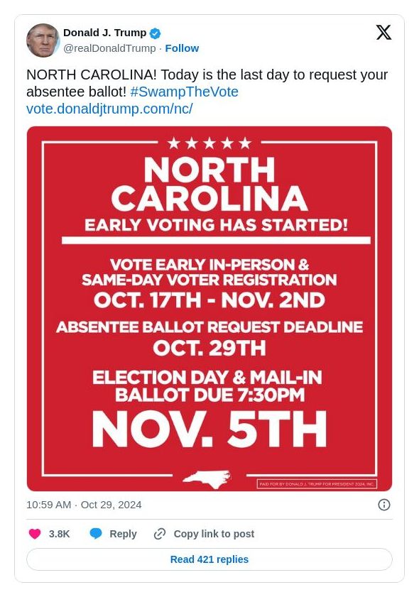 Post image from Donald Trump