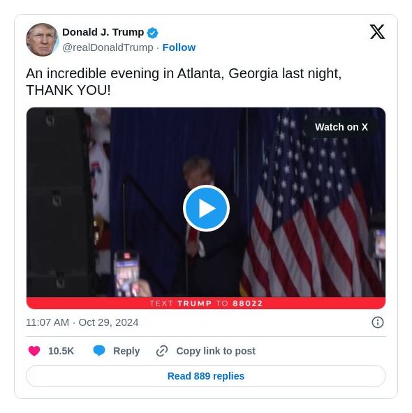 Post image from Donald Trump