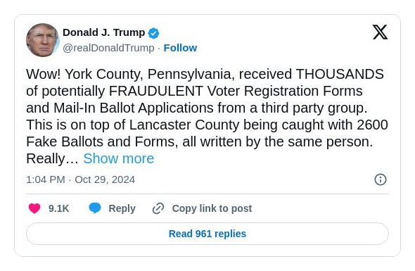 Post image from Donald Trump