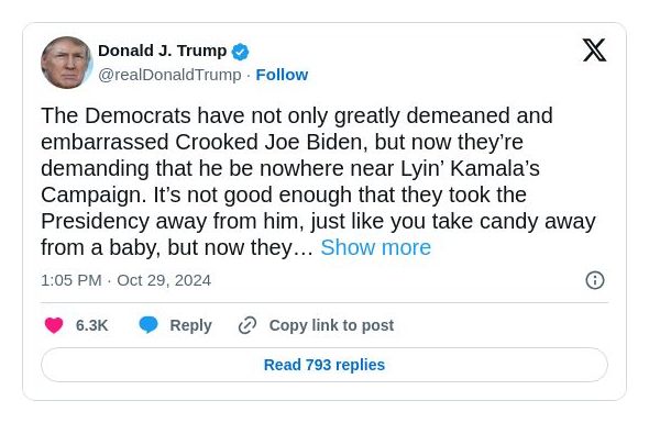 Post preview from Donald Trump