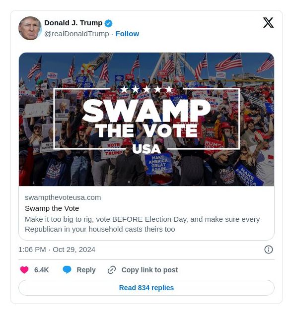 Post image from Donald Trump