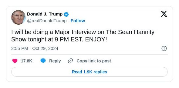 Post image from Donald Trump