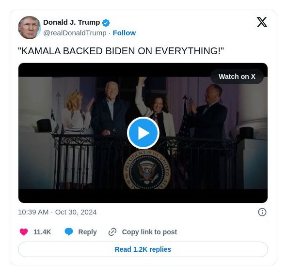 Post preview from Donald Trump