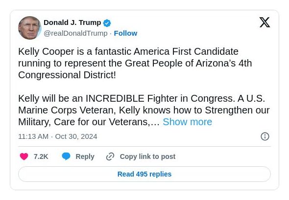 Post image from Donald Trump