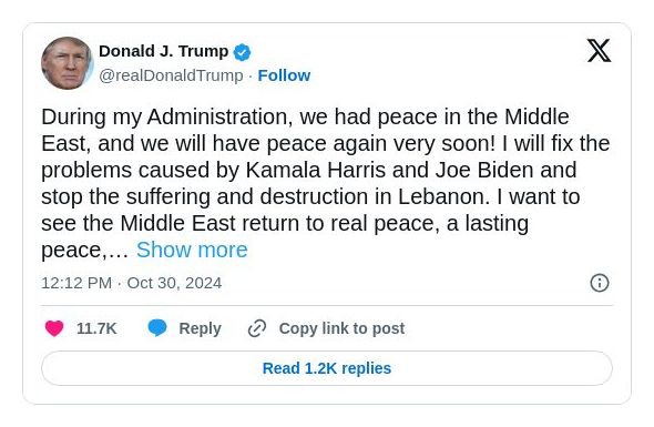 Post preview from Donald Trump