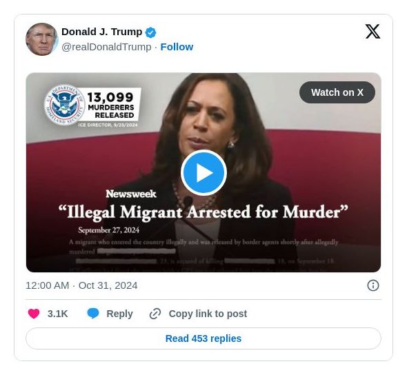 Post image from Donald Trump